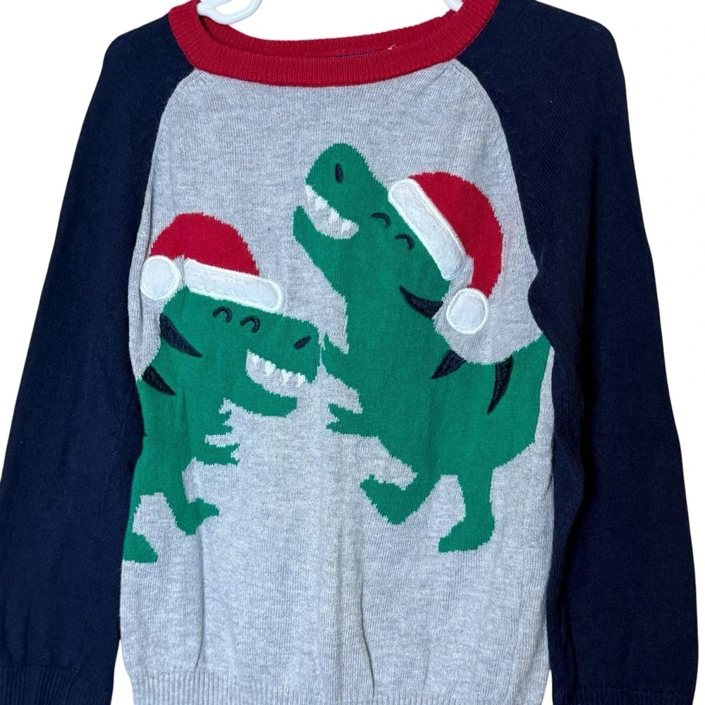 The‎ Children's Place Merry Rex-Mas Christmas Sweater 5T Dinosaur Holiday Party